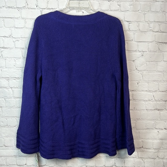 Style & Co Midnight Iris Boxy Bell Sleeve Sweater Size Large - Picture 5 of 5